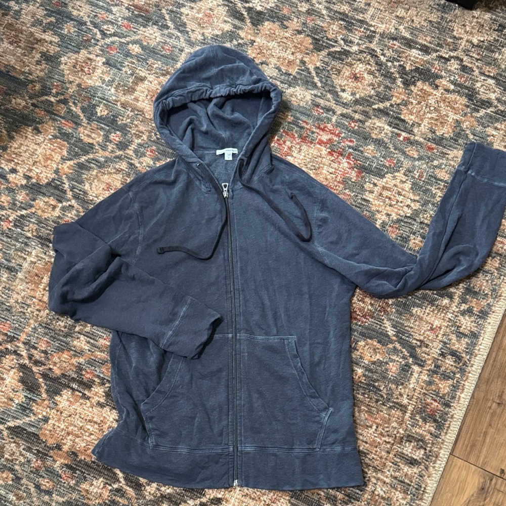 James Perse Navy Vintage French Zip-Up Hoodie Sz2/M